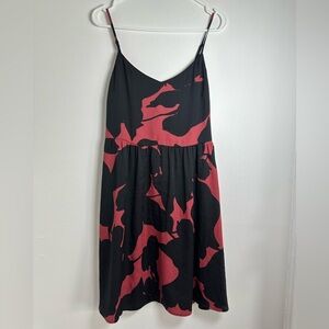 Loft Women’s Black and Red Sleeveless with Spaghetti Straps Mini Dress, Size 6
